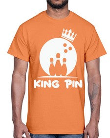 king pin bowling couples 712#- bowling- Cotton Tee