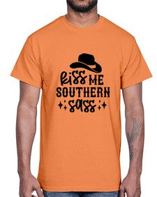 kiss me southern sass 711#- western- Cotton Tee