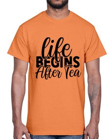 life begins after tea 1297#- tea- Cotton Tee