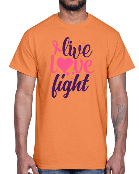 live love fight Style 8#- breast cancer- Cotton Tee