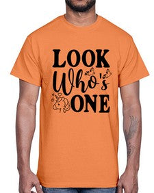 look whos one 262#- unicorn- Cotton Tee