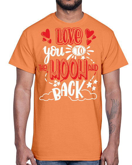 love you to the moon and back 4#- moon- Cotton Tee