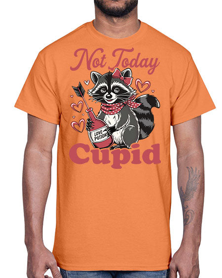 not today cupid 31#- raccoon- Cotton Tee