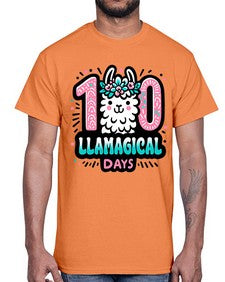 one hundred Llamagical Days 592#- one hundred days- Cotton Tee