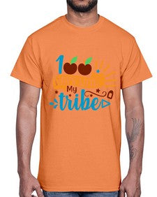 one hundred days with my tribe 588#- one hundred days- Cotton Tee
