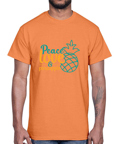 peace love pineapple Style 82#- summer- Cotton Tee