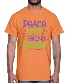peace out second grade 640#- second grade- Cotton Tee
