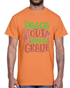 peace out seventh grade 644#- seventh grade- Cotton Tee