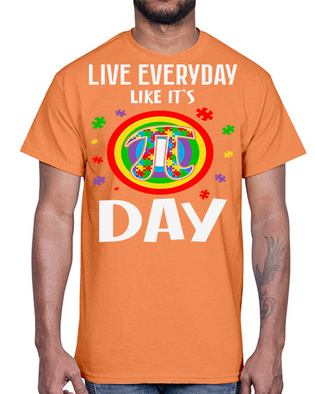 pi day autism puzzle math 111#- autism- Cotton Tee