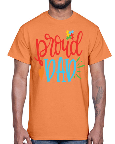 proud dad Style 36#- autism- Cotton Tee