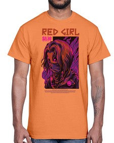 red girl feuaf 1012#- art pop art- Cotton Tee