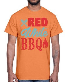 red white bbq 374#- bbq- Cotton Tee