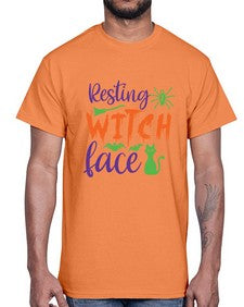 resting witch face 25#- witch- Cotton Tee