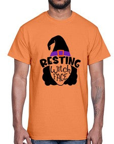resting witch face 27#- witch- Cotton Tee
