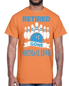 retired gone bowling bowlers 830#- bowling- Cotton Tee