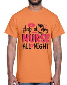 sleep all day nurse all night Style 1396#- nurse- Cotton Tee