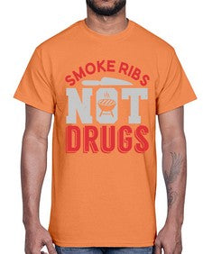 smok ribs not drugs 401#- bbq- Cotton Tee