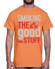smoking the good stuff 404#- bbq- Cotton Tee