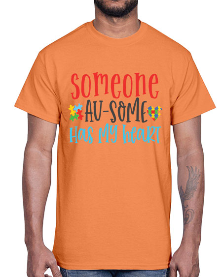 someone ausome has my heart Style 40#- autism- Cotton Tee