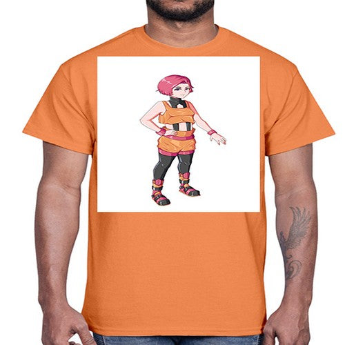 street girl wear orange outfit16#- anime- Cotton Tee