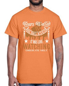 tears welled in his eyes it was like watching chocolate melt 412#- chocolate- Cotton Tee