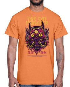 the cat monster gdkkj 1148#- art pop art- Cotton Tee