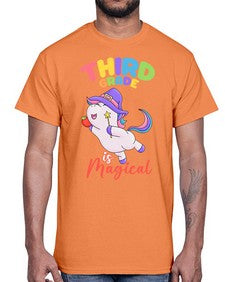 third Grade is Magical Unicorn 962#- third grade- Cotton Tee
