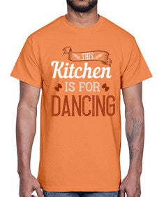 this kitchen is for dancing 433#- cooking- Cotton Tee