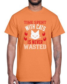 time spend with cat is never wasted Style 120#- cats- Cotton Tee