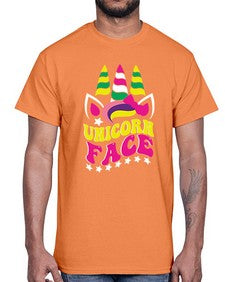 unicorn face 459#- unicorn- Cotton Tee