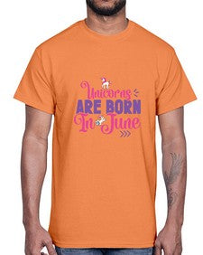 unicorns are born in june 524#- unicorn- Cotton Tee