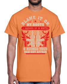veteran showed up in boots 1198#- western- Cotton Tee