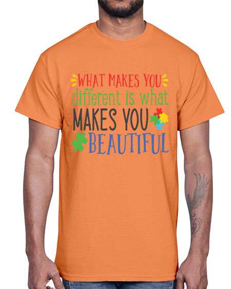 what makes you different is what makes you beautiful Style 3#- autism- Cotton Tee