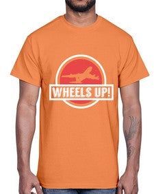 wheels up  50#- airplane- Cotton Tee