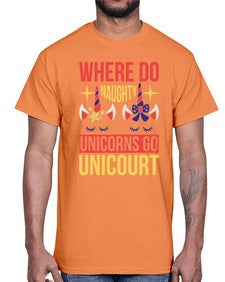 where do naughty unicorns go unicourt 556#- unicorn- Cotton Tee