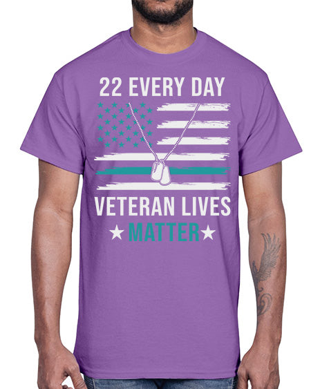 22 Every Day Veteran Lives 29#- PTSD- Cotton Tee