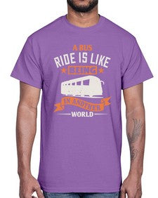 A bus ride is like being in another world 1#- bus- Cotton Tee