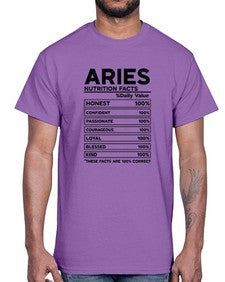 Aries Nutrition Facts 97#- aries- Cotton Tee