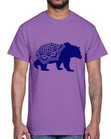 BearMandala 253#- mandala- Cotton Tee