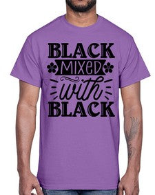 Black mixed with black Style 56#- black girls or women- Cotton Tee