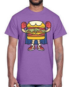 Burgerman 28#- cartoon food- Cotton Tee