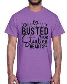 Busted For Stealing Hearts 282#- funny- Cotton Tee