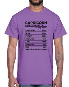Capricorn Nutrition Facts 185#- capricorn- Cotton Tee