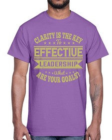 Clarity Is The Key To Effective Leadership What Are Your Goals Style 50#- motivation- Cotton Tee