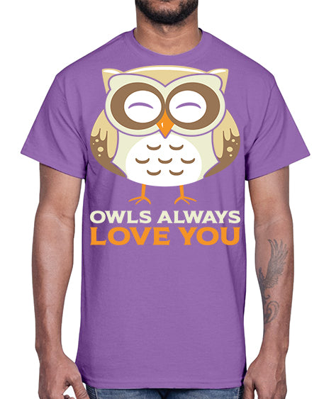 Cute Owl Always Love You A TurtleRabbit 3#- owl- Cotton Tee