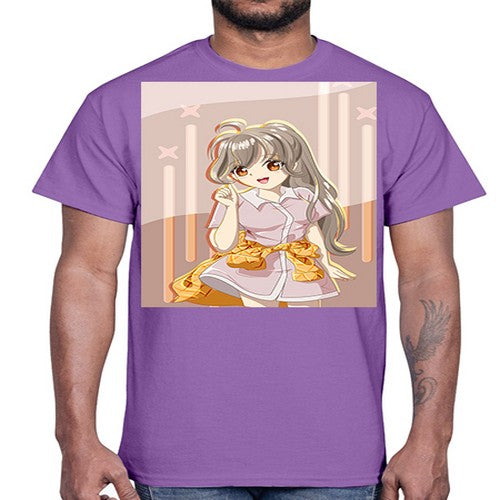 Cute and happy girl with picnic outfit 10#- anime- Cotton Tee