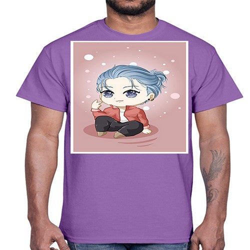 Cute little boy silver hair 78#- anime- Cotton Tee