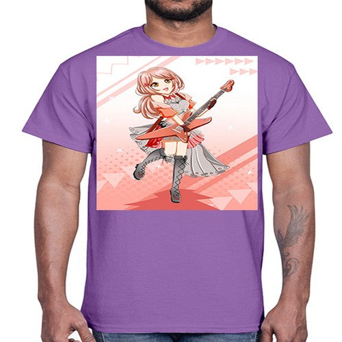 Cute rock star girl with guitar game 17#- anime- Cotton Tee