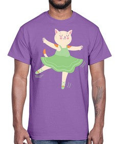 Dancing cat ballerina for ballet ballet 112#- ballet- Cotton Tee