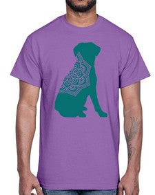 DogMandala 381#- mandala- Cotton Tee